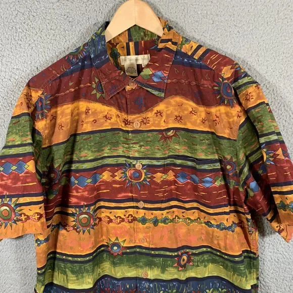 The Territory Ahead Shirt Mens Size L Tall Hawaiian Button Tropical Multicolor‎ - Picture 2 of 6